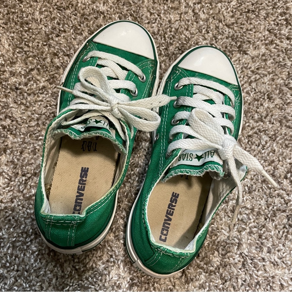 Converse | Kids Green Low Top Sneakers | Unisex - Picture 3 of 7